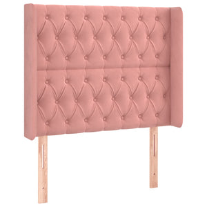 Κρεβάτι Boxspring με Στρώμα & LED Ροζ 90x200 εκ. Βελούδινο