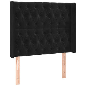 Κρεβάτι Boxspring με Στρώμα & LED Μαύρο 100x200 εκ. Βελούδινο