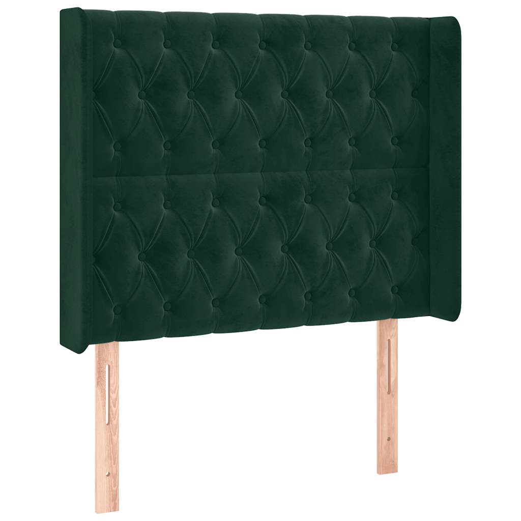 Κρεβάτι Boxspring με Στρώμα & LED Σκ. Πράσινο 100x200εκ Βελούδο - Pakobazaar