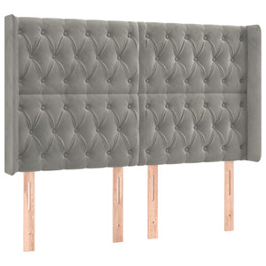 Κρεβάτι Boxspring με Στρώμα&LED Αν. Γκρι 140x190 εκ. Βελούδινο