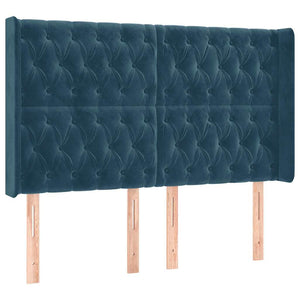 Κρεβάτι Boxspring με Στρώμα & LED Σκ. Μπλε 140x190εκ. Βελούδινο - Pakobazaar