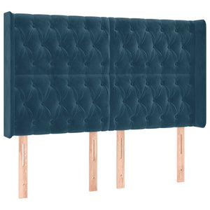 Κρεβάτι Boxspring με Στρώμα & LED Σκ. Μπλε 140x200εκ. Βελούδινο - Pakobazaar
