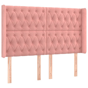 Κρεβάτι Boxspring με Στρώμα & LED Ροζ 140x200 εκ. Βελούδινο - Pakobazaar