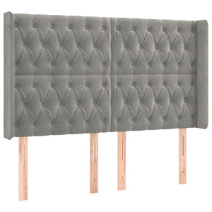 Κρεβάτι Boxspring με Στρώμα & LED Αν.Γκρι 160x200 εκ. Βελούδινο