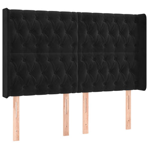 Κρεβάτι Boxspring με Στρώμα & LED Μαύρο 160x200 εκ. Βελούδινο - Pakobazaar