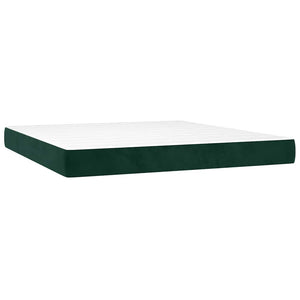 Κρεβάτι Boxspring με Στρώμα & LED Σκ. Πράσινο 160x200εκ Βελούδο - Pakobazaar