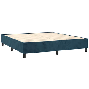 Κρεβάτι Boxspring με Στρώμα & LED Σκ. Μπλε 160x200εκ. Βελούδινο - Pakobazaar