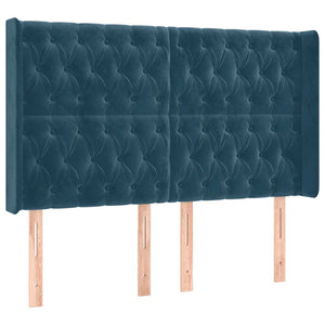 Κρεβάτι Boxspring με Στρώμα & LED Σκ. Μπλε 160x200εκ. Βελούδινο - Pakobazaar