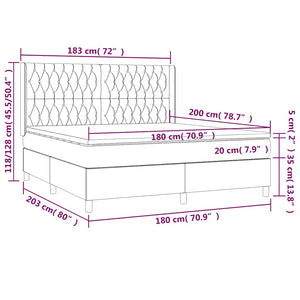 Κρεβάτι Boxspring με Στρώμα & LED Σκ. Πράσινο 180x200εκ Βελούδο - Pakobazaar