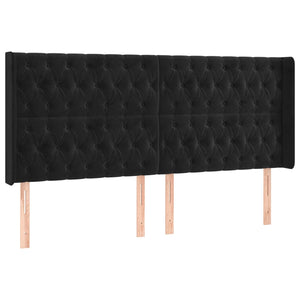 Κρεβάτι Boxspring με Στρώμα & LED Μαύρο 200x200 εκ. Βελούδινο