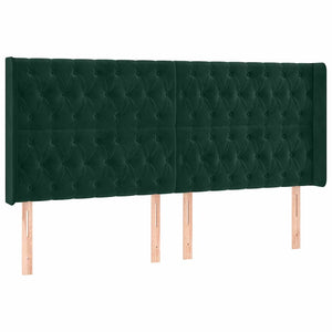 Κρεβάτι Boxspring με Στρώμα & LED Σκ. Πράσινο 200x200εκ Βελούδο - Pakobazaar