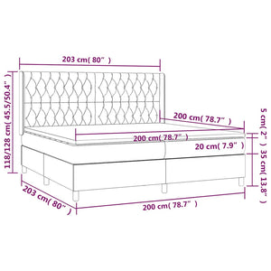 Κρεβάτι Boxspring με Στρώμα & LED Σκ. Πράσινο 200x200εκ Βελούδο - Pakobazaar