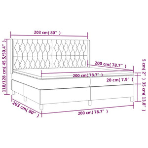 Κρεβάτι Boxspring με Στρώμα & LED Σκ. Μπλε 200x200εκ. Βελούδινο - Pakobazaar