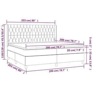 Κρεβάτι Boxspring με Στρώμα & LED Ροζ 200x200 εκ. Βελούδινο