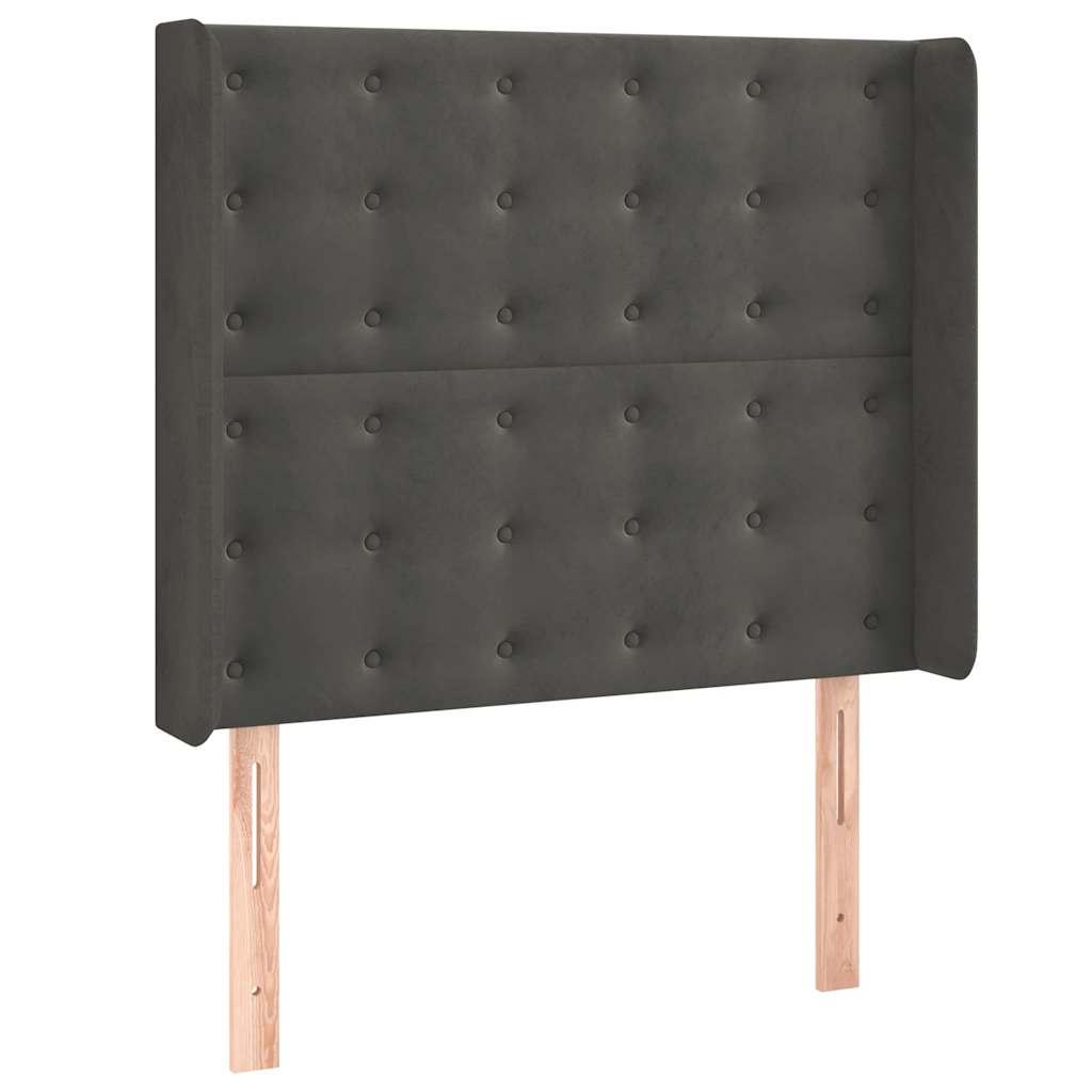 Κρεβάτι Boxspring με Στρώμα & LED Σκ. Γκρι 80x200 εκ. Βελούδινο