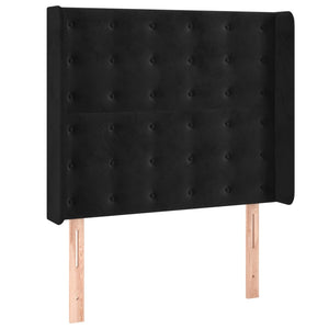 Κρεβάτι Boxspring με Στρώμα & LED Μαύρο 80x200 εκ. Βελούδινο - Pakobazaar