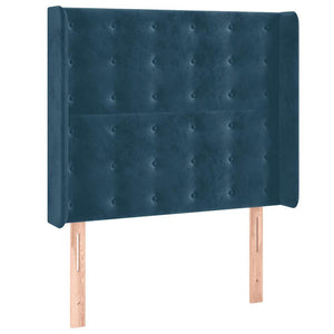 Κρεβάτι Boxspring με Στρώμα & LED Σκ. Μπλε 80x200 εκ. Βελούδινο - Pakobazaar
