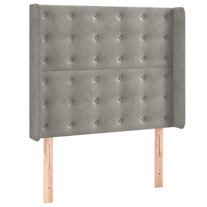 Κρεβάτι Boxspring με Στρώμα & LED Αν.Γκρι 90x190 εκ. Βελούδινο