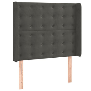 Κρεβάτι Boxspring με Στρώμα & LED Σκ. Γκρι 90x190 εκ. Βελούδινο