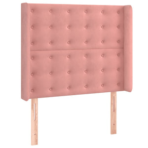 Κρεβάτι Boxspring με Στρώμα & LED Ροζ 100x200 εκ. Βελούδινο