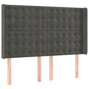 Κρεβάτι Boxspring με Στρώμα & LED Σκ. Γκρι 140x190εκ. Βελούδινο