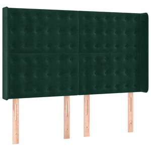 Κρεβάτι Boxspring με Στρώμα & LED Σκ. Πράσινο 140x190εκ Βελούδο - Pakobazaar