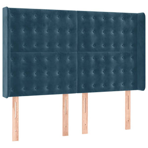 Κρεβάτι Boxspring με Στρώμα & LED Σκ. Μπλε 140x190εκ. Βελούδινο - Pakobazaar