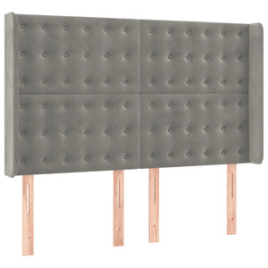Κρεβάτι Boxspring με Στρώμα & LED Αν.Γκρι 140x200 εκ. Βελούδινο