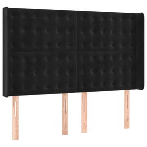 Κρεβάτι Boxspring με Στρώμα & LED Μαύρο 140x200 εκ. Βελούδινο - Pakobazaar
