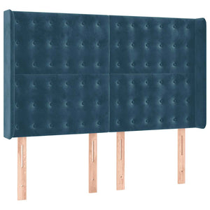 Κρεβάτι Boxspring με Στρώμα & LED Σκ. Μπλε 140x200εκ. Βελούδινο - Pakobazaar