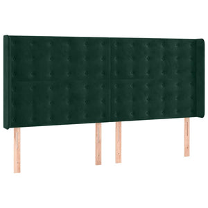 Κρεβάτι Boxspring με Στρώμα & LED Σκ. Πράσινο 160x200εκ Βελούδο - Pakobazaar
