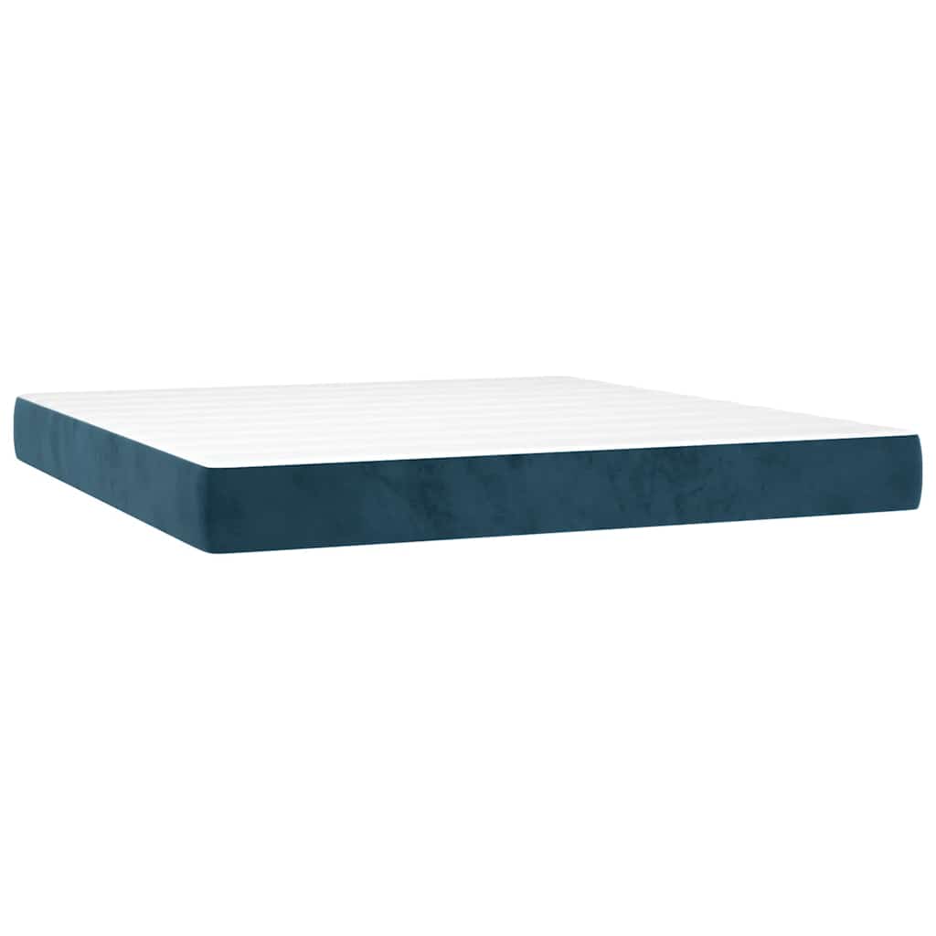 Κρεβάτι Boxspring με Στρώμα & LED Σκ. Μπλε 180x200εκ. Βελούδινο - Pakobazaar