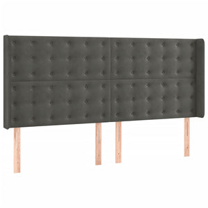 Κρεβάτι Boxspring με Στρώμα & LED Σκ. Γκρι 200x200εκ. Βελούδινο - Pakobazaar