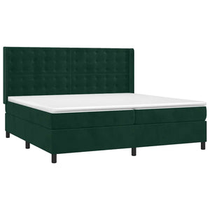 Κρεβάτι Boxspring με Στρώμα & LED Σκ. Πράσινο 200x200εκ Βελούδο - Pakobazaar