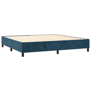 Κρεβάτι Boxspring με Στρώμα & LED Σκ. Μπλε 200x200εκ. Βελούδινο - Pakobazaar