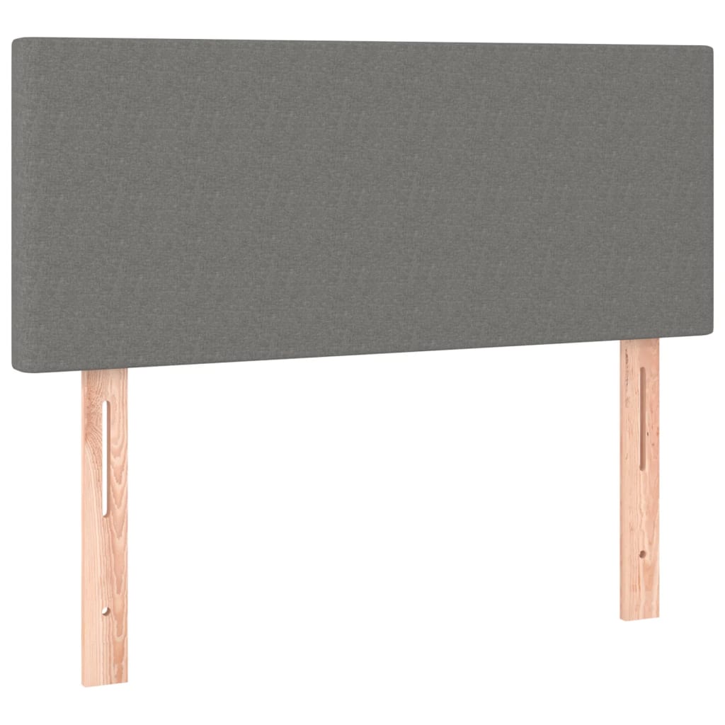 Κρεβάτι Boxspring με Στρώμα & LED Σκ.Γκρι 100x200 εκ Υφασμάτινο