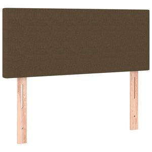 Κρεβάτι Boxspring με Στρώμα & LED Σκ.Καφέ 100x200 εκ Υφασμάτινο