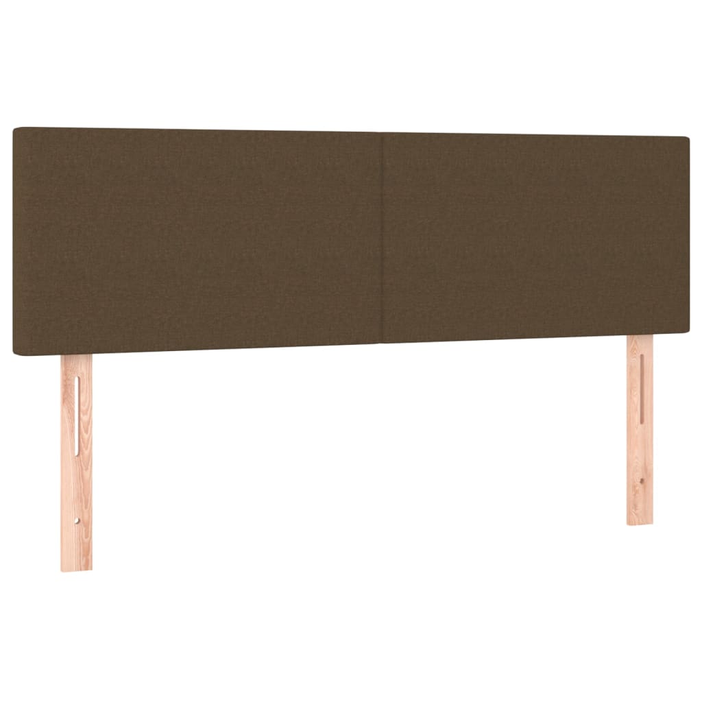 Κρεβάτι Boxspring με Στρώμα & LED Σκ.Καφέ 140x200 εκ Υφασμάτινο