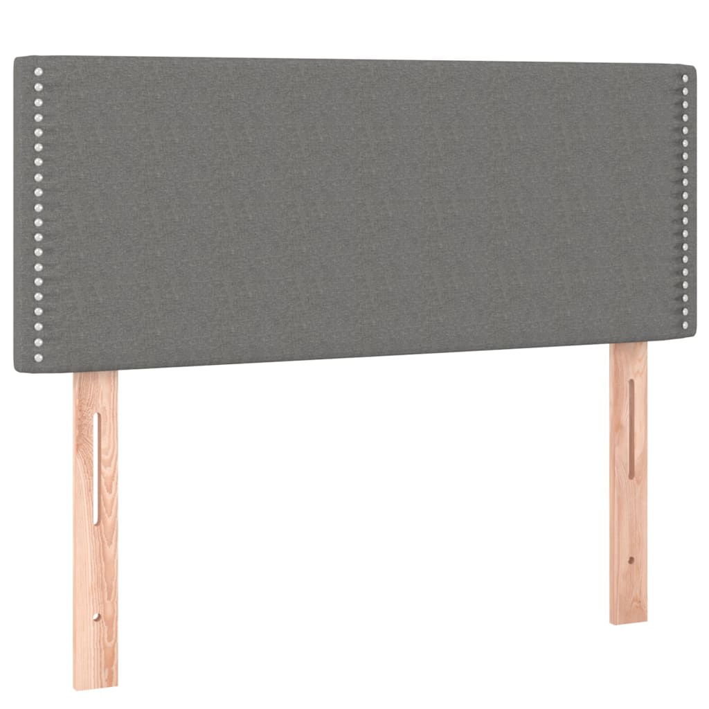 Κρεβάτι Boxspring με Στρώμα & LED Σκ.Γκρι 80x200 εκ. Υφασμάτινο