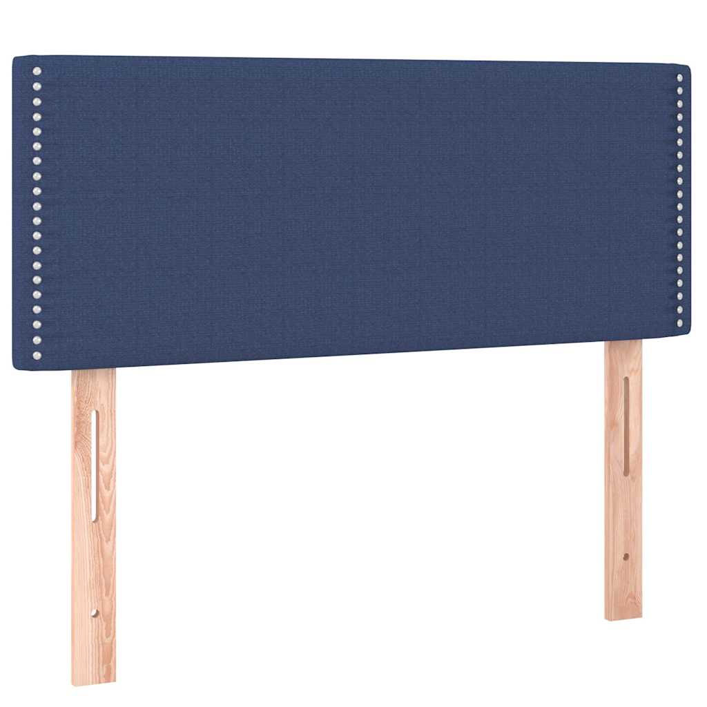 Κρεβάτι Boxspring με Στρώμα & LED Μπλε 90x200 εκ. Υφασμάτινο