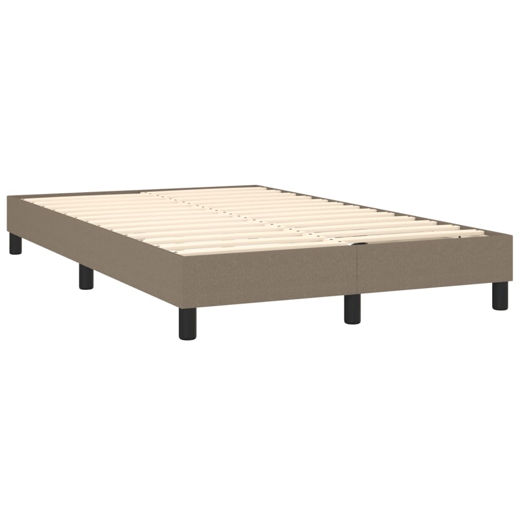 Κρεβάτι Boxspring με Στρώμα & LED Taupe 120x200 εκ. Υφασμάτινο