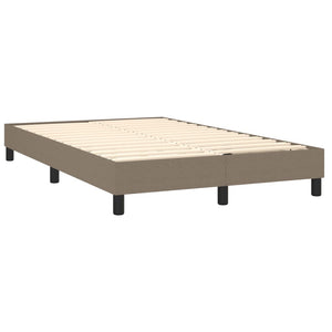 Κρεβάτι Boxspring με Στρώμα & LED Taupe 120x200 εκ. Υφασμάτινο