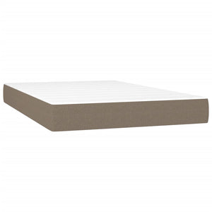 Κρεβάτι Boxspring με Στρώμα & LED Taupe 120x200 εκ. Υφασμάτινο