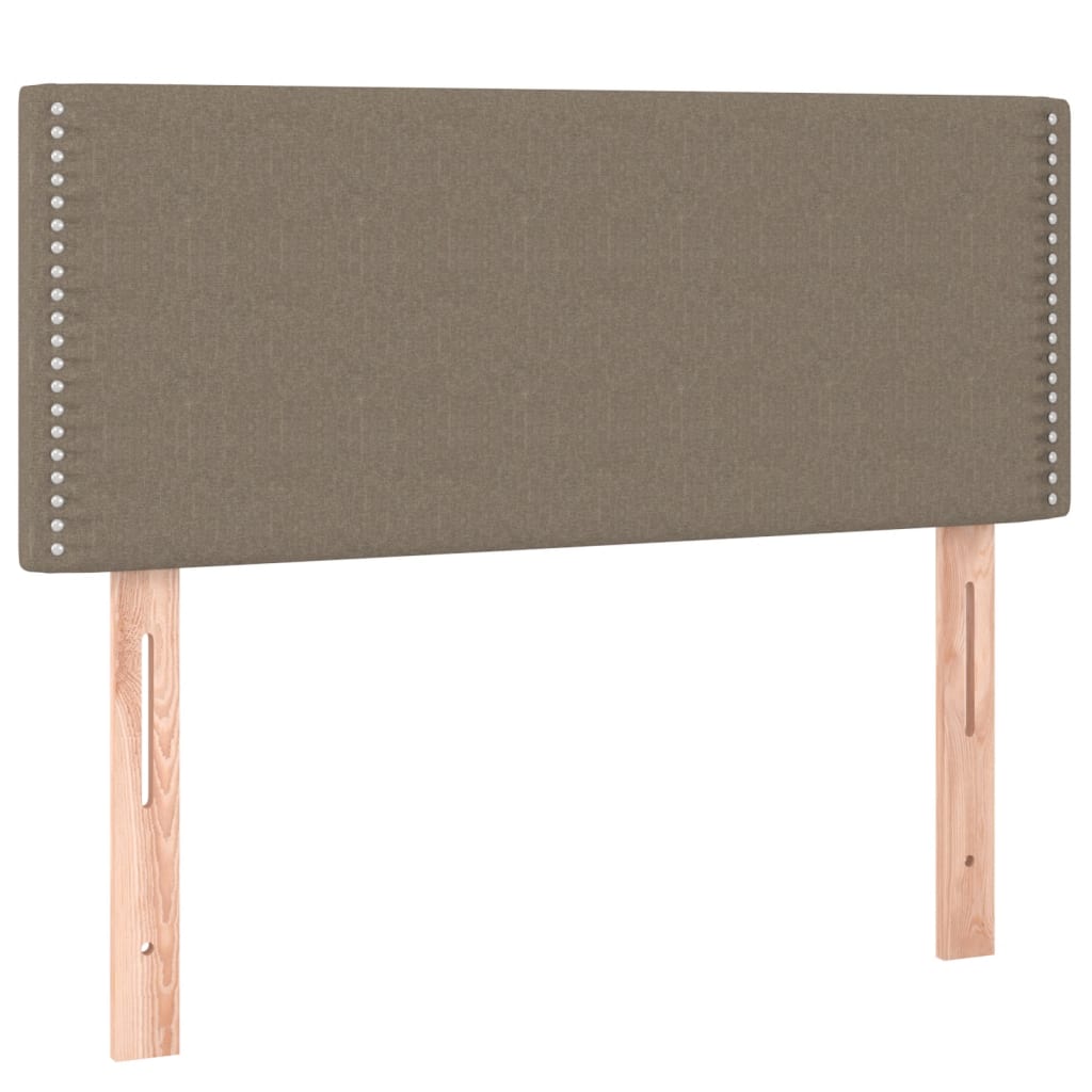 Κρεβάτι Boxspring με Στρώμα & LED Taupe 120x200 εκ. Υφασμάτινο