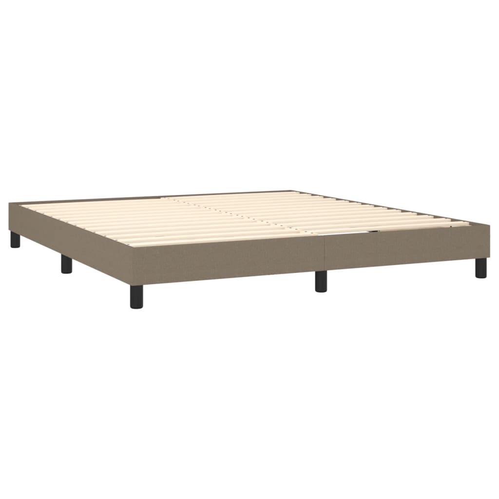 Κρεβάτι Boxspring με Στρώμα & LED Taupe 160x200 εκ. Υφασμάτινο