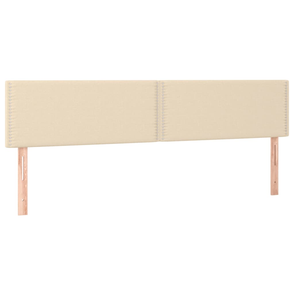 Κρεβάτι Boxspring με Στρώμα & LED Κρεμ 160x200 εκ. Υφασμάτινο