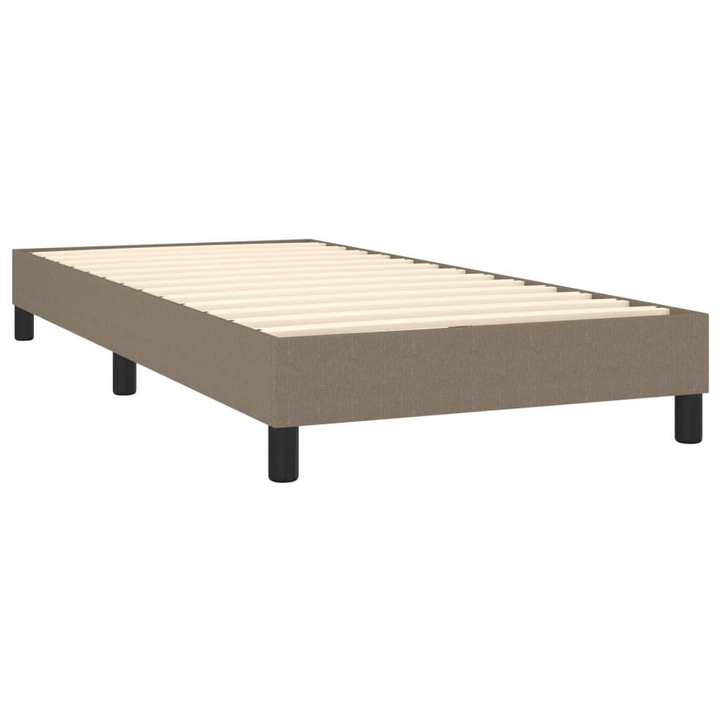 Κρεβάτι Boxspring με Στρώμα & LED Taupe 80x200 εκ. Υφασμάτινο