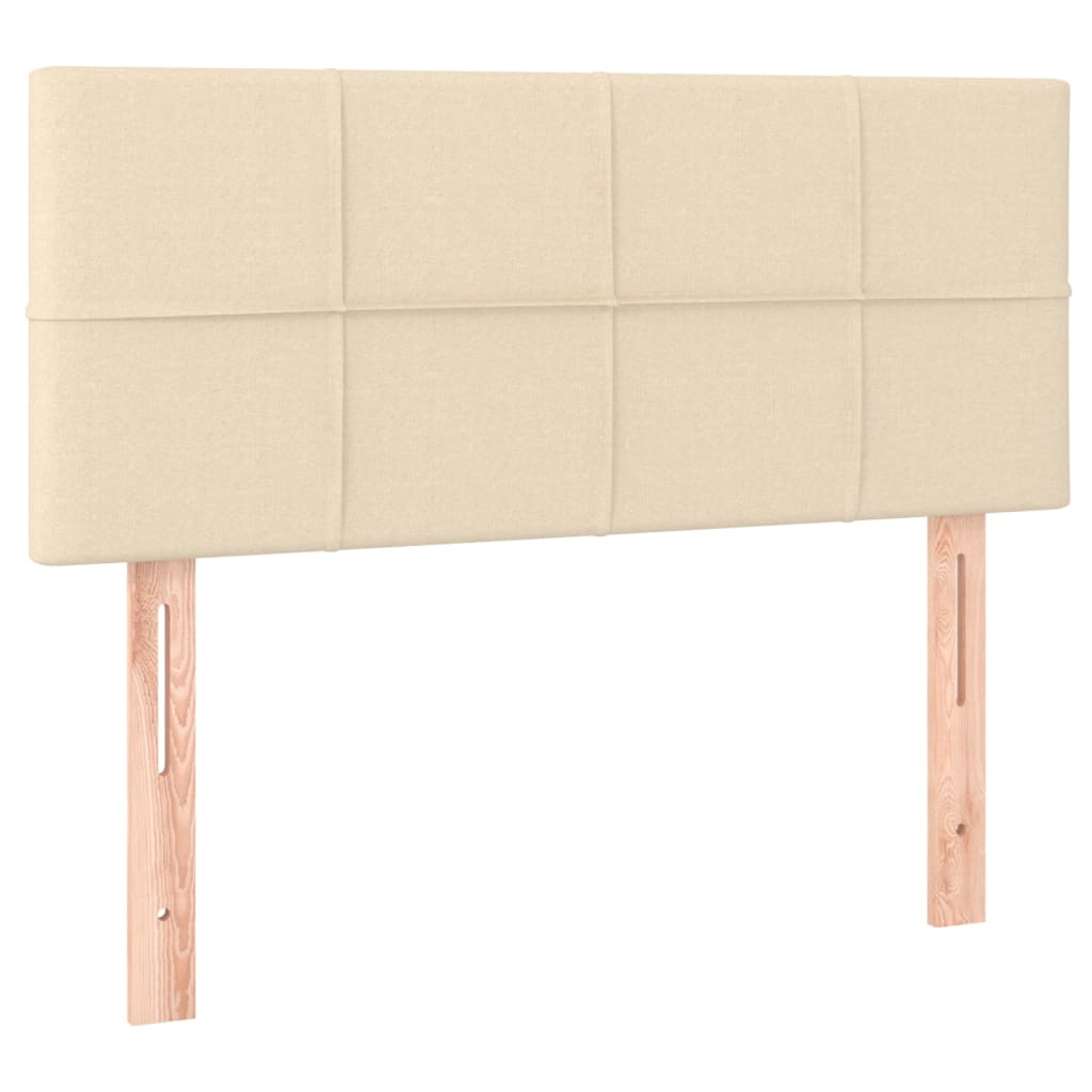 Κρεβάτι Boxspring με Στρώμα & LED Κρεμ 80x200 εκ. Υφασμάτινο - Pakobazaar