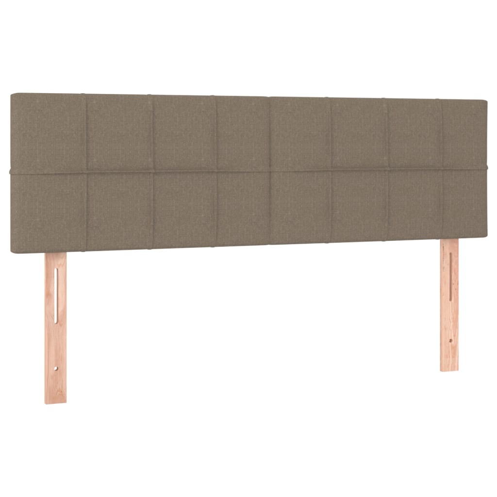Κρεβάτι Boxspring με Στρώμα & LED Taupe 140x190 εκ. Υφασμάτινο