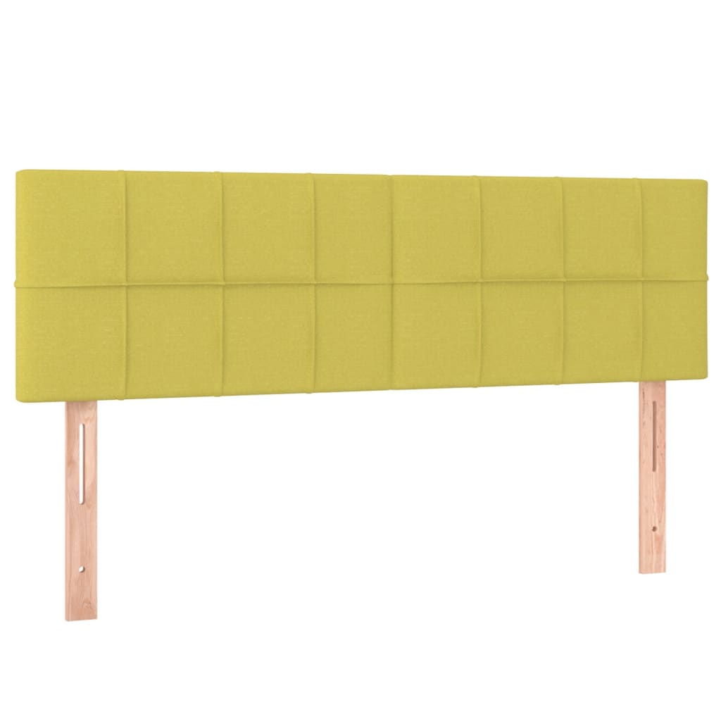 Κρεβάτι Boxspring με Στρώμα & LED Πράσινο 140x200 εκ Υφασμάτινο